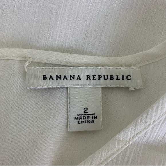 Banana Republic Layered Sheer White Blouse - Size 2 - Picture 8 of 10